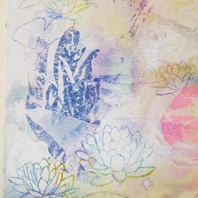 Abstract mixed media colourful canvas