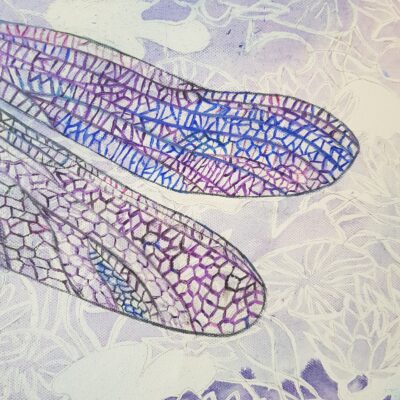 Abstract dragonfly painting