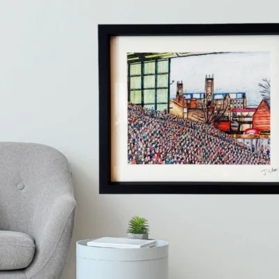 Framed Football Stadium Gicleè Art Print- Lincoln Stadi...