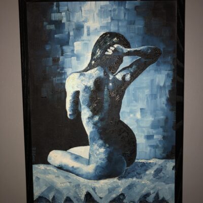 Nude woman facing away painting