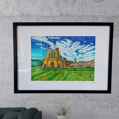 Bylands Abbey, Rylands district Yorkshire UK Giclee Art...