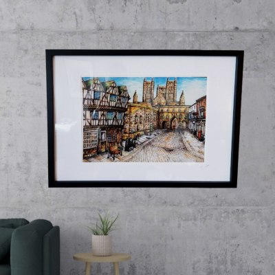 Lincoln Castle Square, UK Giclee Art Print (wedding, gif...