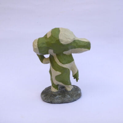 Papier-Mache Atlas Alien Sculpture